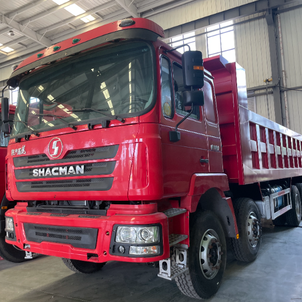 陕汽德龙F3000 8×4自卸车 红色 康明斯385马力 16T MAN双级桥 400L油箱 重载运输